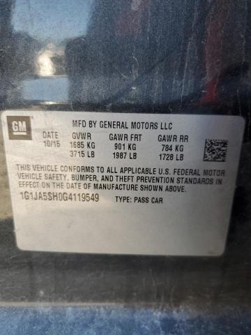 1G1JA5SH0G4119549 - 2016 CHEVROLET SONIC LS BLACK photo 12