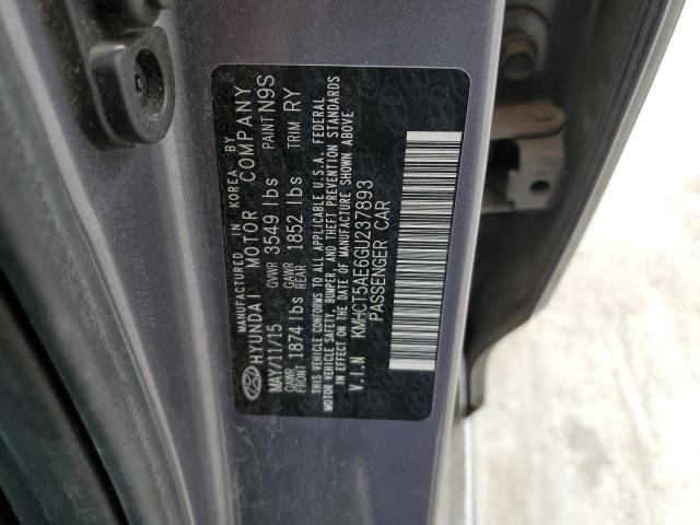 KMHCT5AE6GU237893 - 2016 HYUNDAI ACCENT SE GRAY photo 12