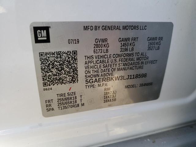 5GAERBKW3LJ118598 - 2020 BUICK ENCLAVE ESSENCE Ağ foto 13