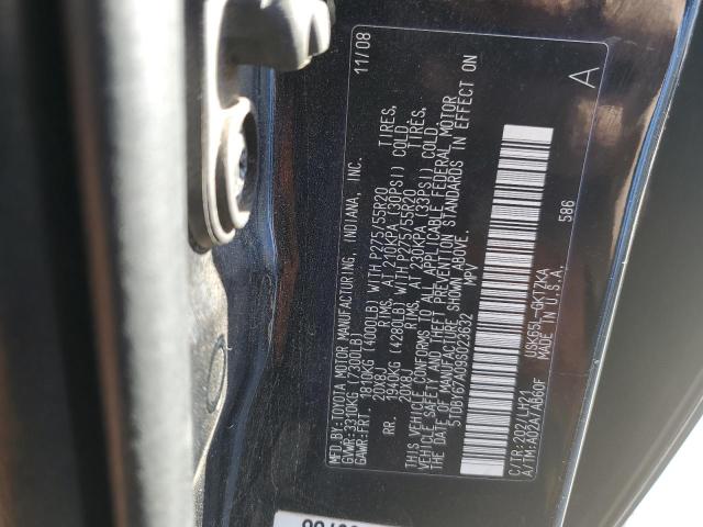 5TDBY67A09S023632 - 2009 TOYOTA SEQUOIA PLATINUM BLACK photo 13