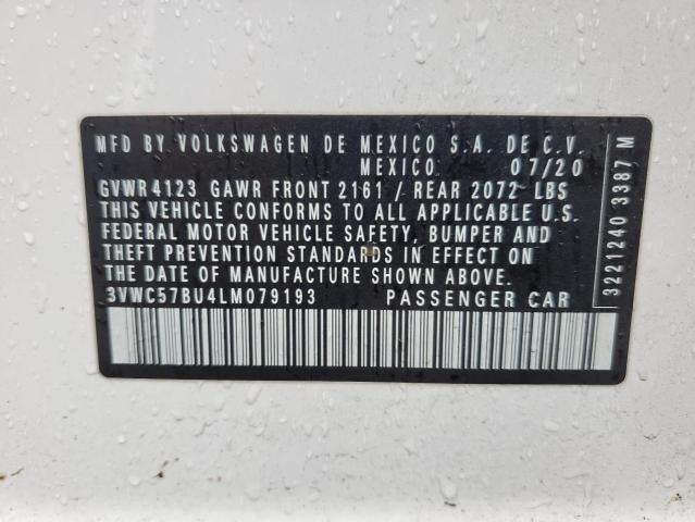 3VWC57BU4LM079193 - 2020 VOLKSWAGEN JETTA S WHITE photo 13