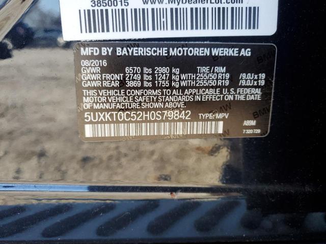 5UXKT0C52H0S79842 - 2017 BMW X5 XDR40E BLACK photo 12
