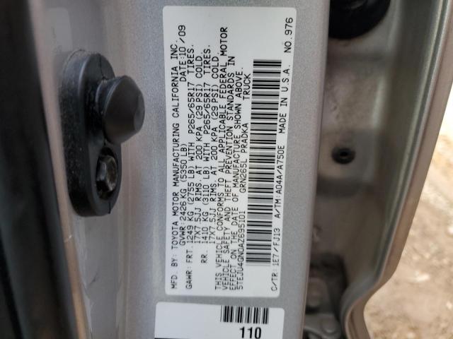 5TEJU4GN0AZ695101 - 2010 TOYOTA TACOMA DOUBLE CAB PRERUNNER SILVER photo 13