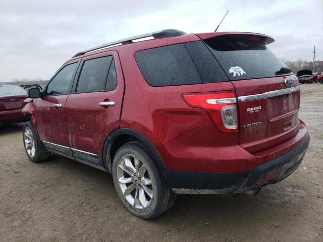 1FM5K7F96DGC14871 - 2013 FORD EXPLORER LIMITED RED photo 2