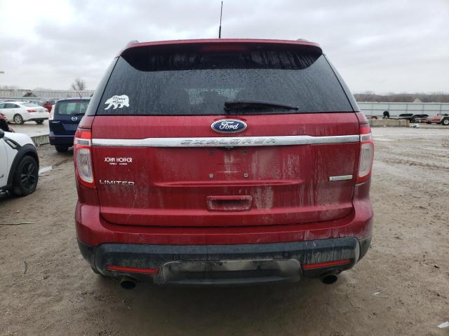 1FM5K7F96DGC14871 - 2013 FORD EXPLORER LIMITED RED photo 6