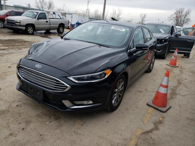 3FA6P0HD5HR415572 - 2017 FORD FUSION SE BLACK photo 1