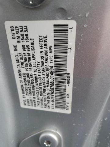 5J6YH28768L014594 - 2008 HONDA ELEMENT EX SILVER photo 13