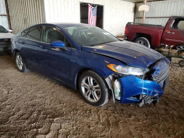 3FA6P0HD1JR260041 - 2018 FORD FUSION SE BLUE photo 4