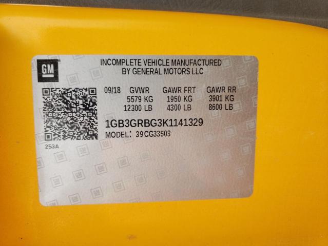 1GB3GRBG3K1141329 - 2019 CHEVROLET EXPRESS G3 YELLOW photo 13