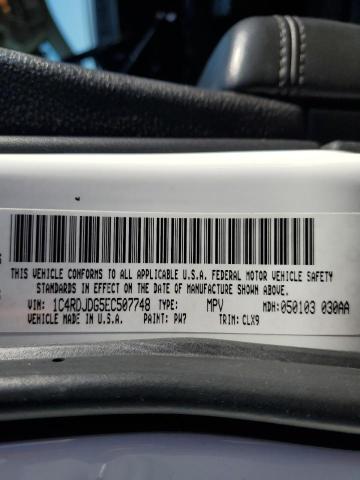 1C4RDJDG5EC507748 - 2014 DODGE DURANGO LIMITED WHITE photo 14