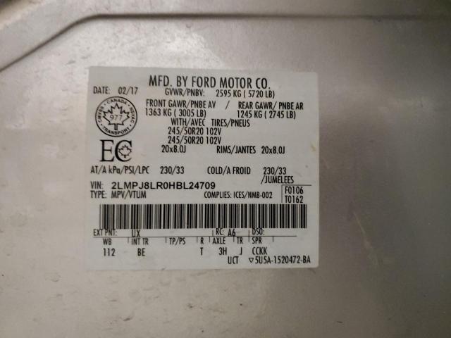 2LMPJ8LR0HBL24709 - 2017 LINCOLN MKX RESERVE SILVER photo 12