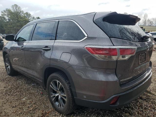 5TDKKRFH5GS504930 - 2016 TOYOTA HIGHLANDER XLE GRAY photo 2