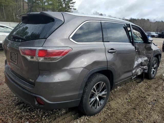 5TDKKRFH5GS504930 - 2016 TOYOTA HIGHLANDER XLE GRAY photo 3