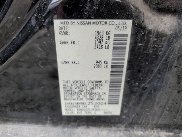 1N4BL4BV0KC253004 - 2019 NISSAN ALTIMA S BLACK photo 12