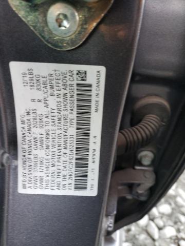 2HGFC2F62LH525331 - 2020 HONDA CIVIC LX GRAY photo 12