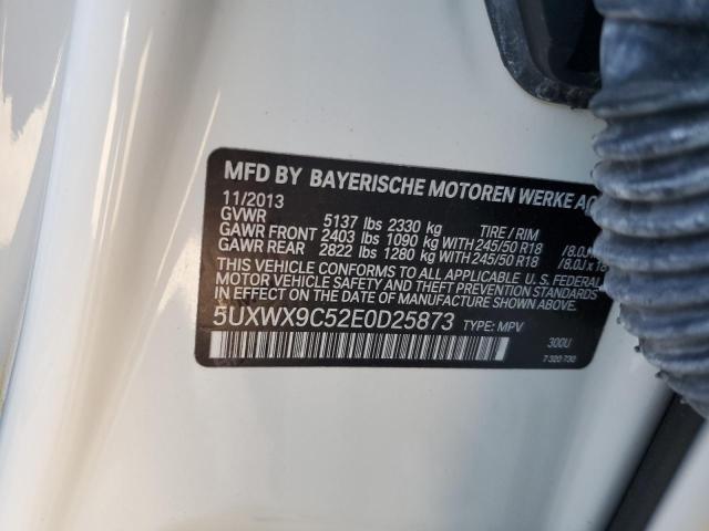 5UXWX9C52E0D25873 - 2014 BMW X3 XDRIVE28I WHITE photo 12