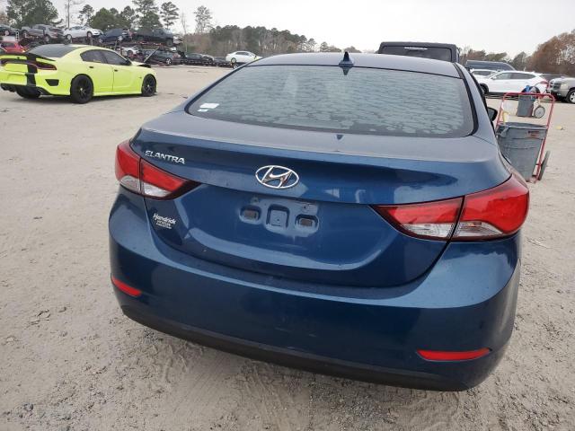 KMHDH4AEXFU423709 - 2015 HYUNDAI ELANTRA SE BLUE photo 6