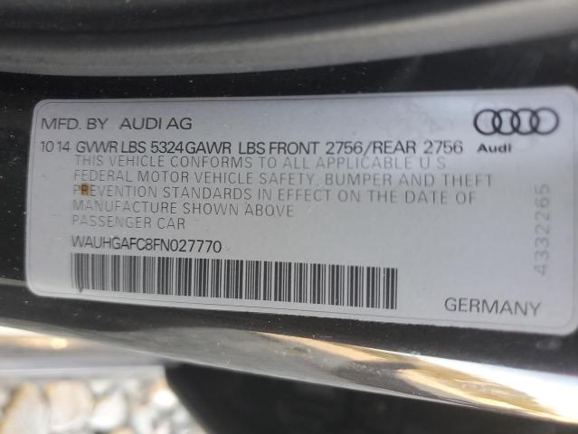 WAUHGAFC8FN027770 - 2015 AUDI A6 PRESTIGE შავი ფოტო 11