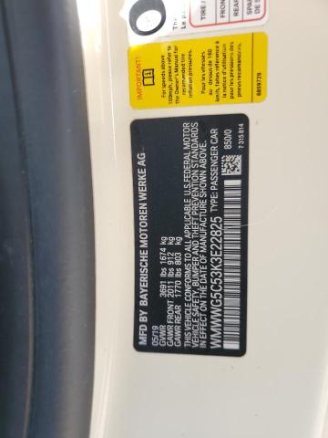 WMWWG5C53K3E22825 - 2019 MINI COOPER WHITE photo 13