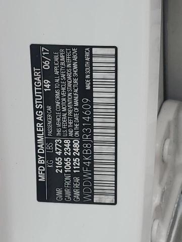 WDDWF4KB8JR314609 - 2018 MERCEDES-BENZ C 300 4MATIC WHITE photo 12