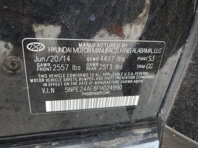 5NPE24AF8FH024990 - 2015 HYUNDAI SONATA SE BLACK photo 12