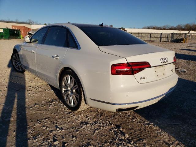 WAU32AFDXFN002225 - 2015 AUDI A8 L QUATTRO WHITE photo 2