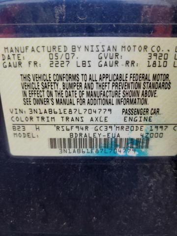 3N1AB61E87L704779 - 2007 NISSAN SENTRA 2.0 BLUE photo 12