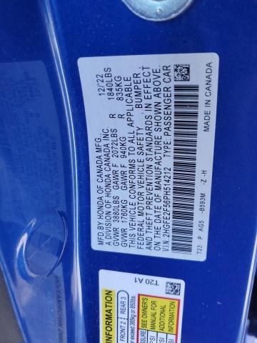 2HGFE2F56PH514212 - 2023 HONDA CIVIC SPORT 蓝色 照片 12