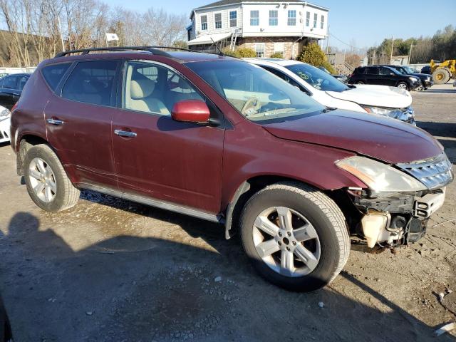 JN8AZ08W37W627290 - 2007 NISSAN MURANO SL MAROON photo 4