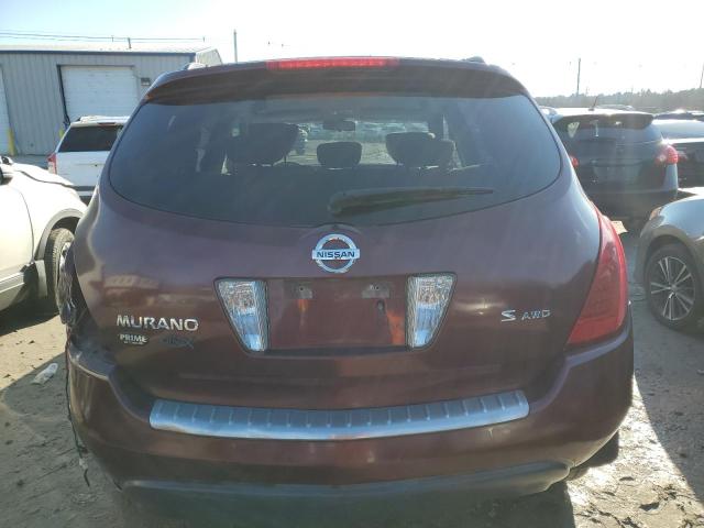 JN8AZ08W37W627290 - 2007 NISSAN MURANO SL MAROON photo 6