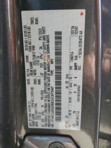 1FMCU0GX8EUC67547 - 2014 FORD ESCAPE SE GRAY photo 13