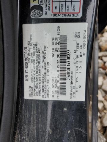 3FAHP08169R103857 - 2009 FORD FUSION SEL BLACK photo 12