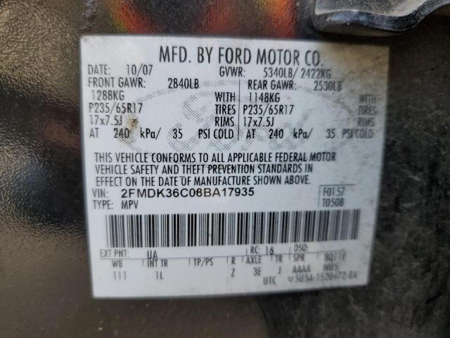 2FMDK36C08BA17935 - 2008 FORD EDGE SE BLACK photo 13