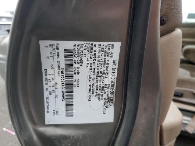 1FAFP552X4G189093 - 2004 FORD TAURUS SES GRAY photo 12