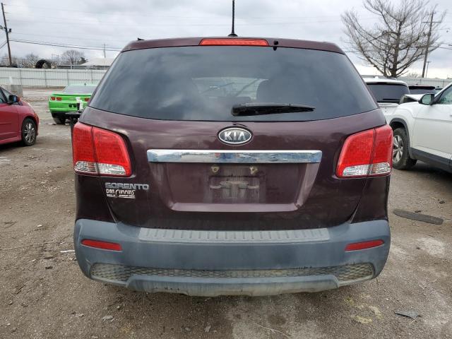 5XYKT4A15CG234843 - 2012 KIA SORENTO BASE MAROON photo 6