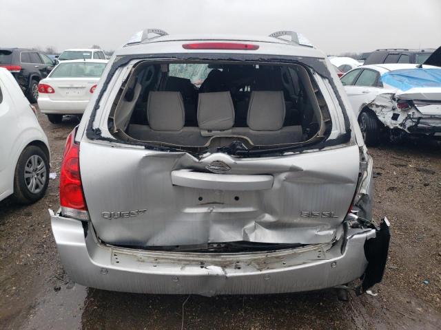 5N1BV28U58N112400 - 2008 NISSAN QUEST S SILVER photo 6