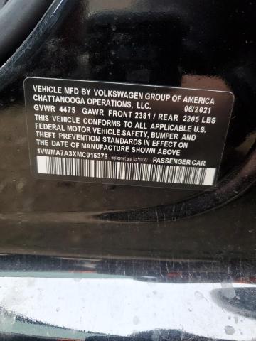 1VWMA7A3XMC015378 - 2021 VOLKSWAGEN PASSAT R-LINE Qara foto 12