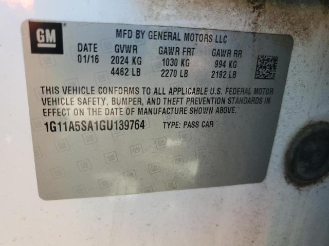 1G11A5SA1GU139764 - 2016 CHEVROLET MALIBU LIM LS 白色 照片 12