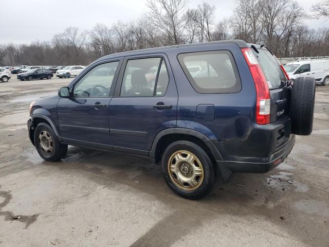 JHLRD78596C029950 - 2006 HONDA CR-V LX BLUE photo 2