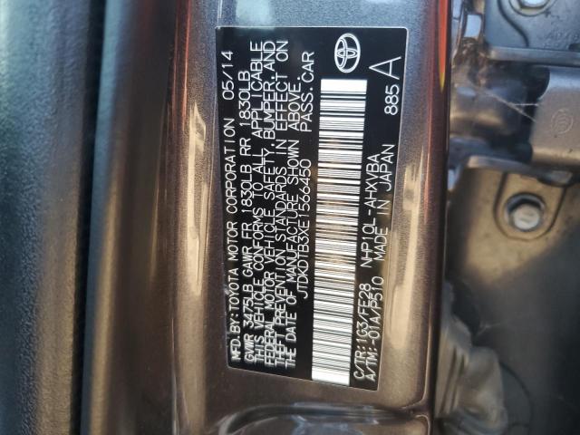 JTDKDTB3XE1566450 - 2014 TOYOTA PRIUS C GRAY photo 12