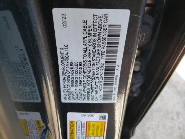 1HGCY1F32PA012802 - 2023 HONDA ACCORD EX BLUE photo 12