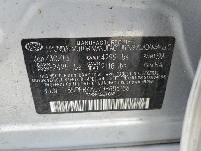 5NPEB4AC7DH685168 - 2013 HYUNDAI SONATA GLS SILVER photo 12