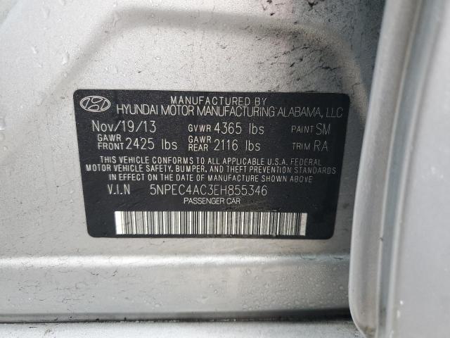 5NPEC4AC3EH855346 - 2014 HYUNDAI SONATA SE SILVER photo 12