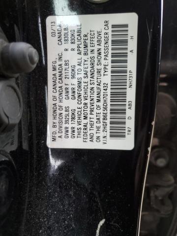 2HGFB6E56DH701432 - 2013 HONDA CIVIC SI BLACK photo 12