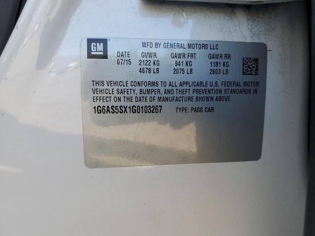 1G6AS5SX1G0103267 - 2016 CADILLAC CTS PERFORMANCE COLLECTION Ақ фото 12