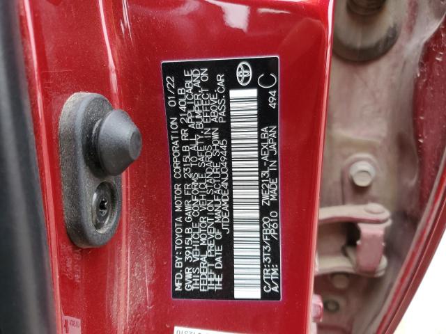 JTDEAMDE4NJ049445 - 2022 TOYOTA COROLLA LE RED photo 12