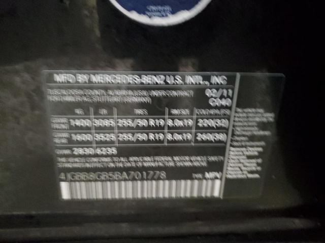4JGBB8GB5BA701778 - 2011 MERCEDES-BENZ ML 350 4MATIC BLACK photo 13