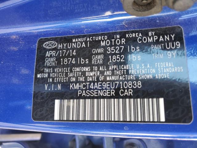 KMHCT4AE9EU710838 - 2014 HYUNDAI ACCENT GLS BLUE photo 13