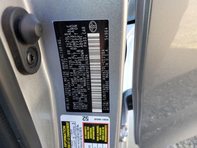 4T1T11AKXPU734904 - 2023 TOYOTA CAMRY SE NIGHT SHADE SILVER photo 12