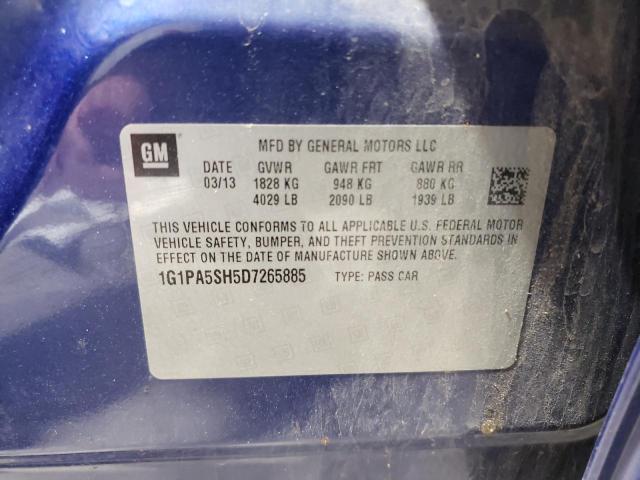 1G1PA5SH5D7265885 - 2013 CHEVROLET CRUZE LS BLUE photo 13